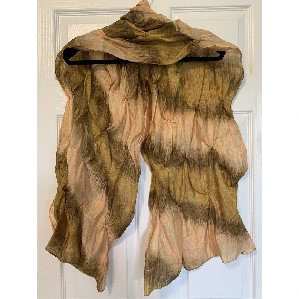 Beaded Knotted Chiffon Wrap Scarf 64